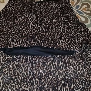 Leopard high low skirt